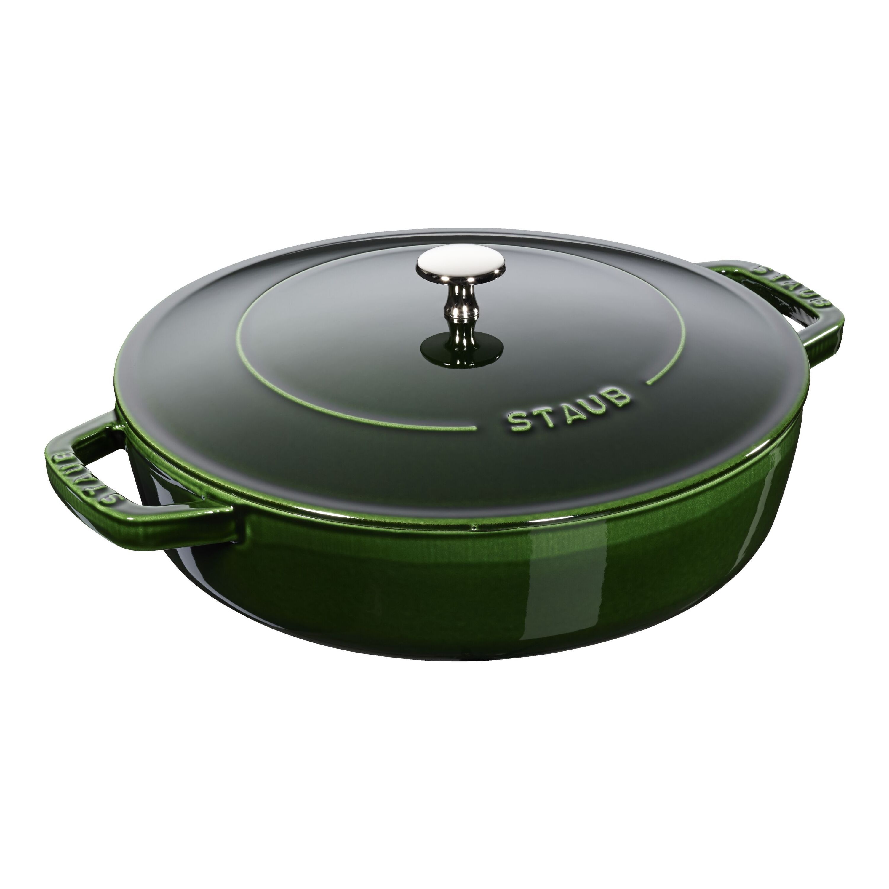 24 cm round Cast iron Saute pan Chistera basil-green