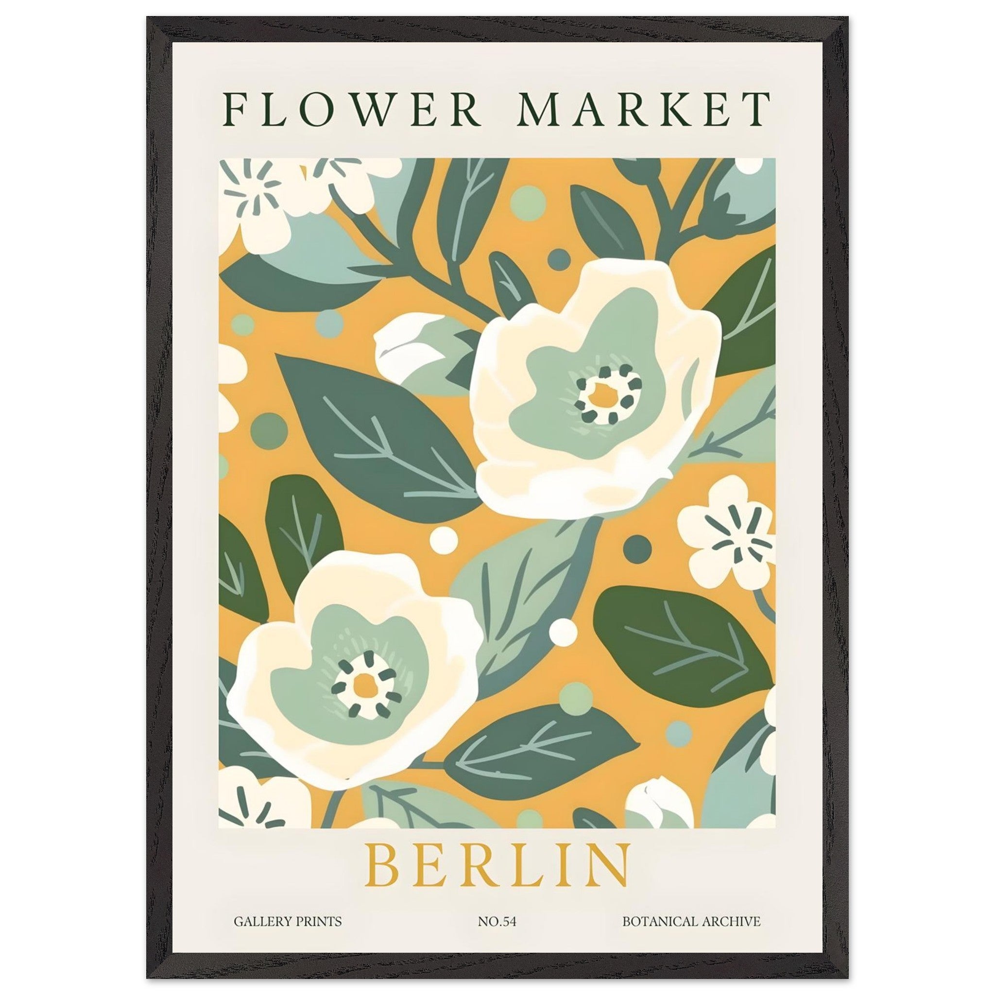 Artfulprints Poster met Lijst Flower market - Berlin I  - 50x70 cm - Meerkleurig