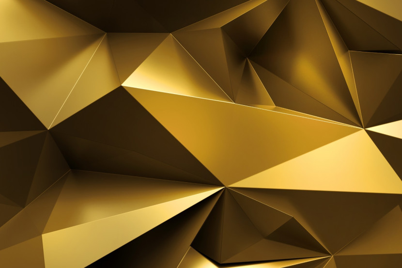 Fototapeta ABSTRAKCJA Złote Kształty 3D 90x60cm