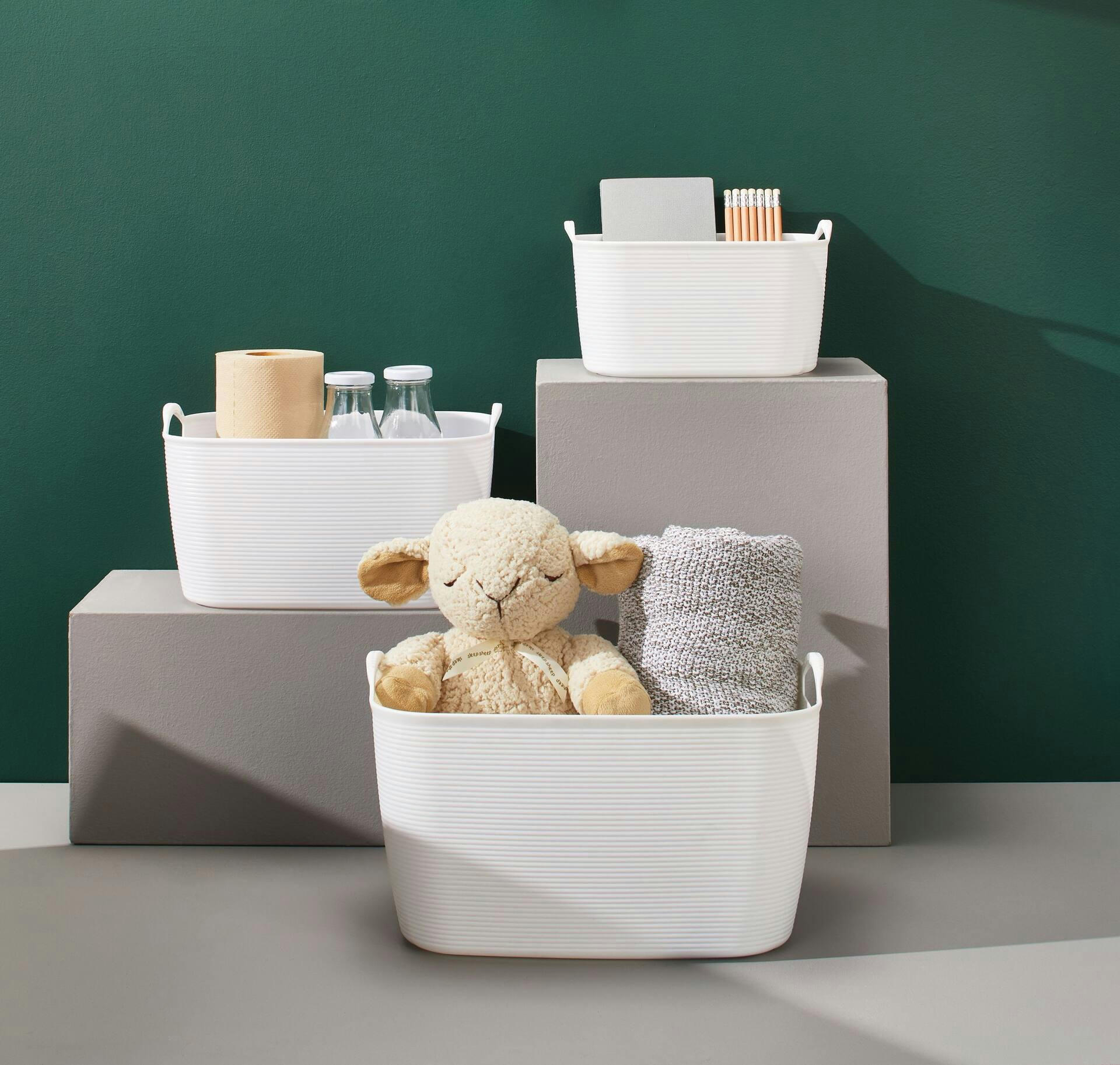 Type A Flexible Storage Bins, White, 13.6-L, 2-pk