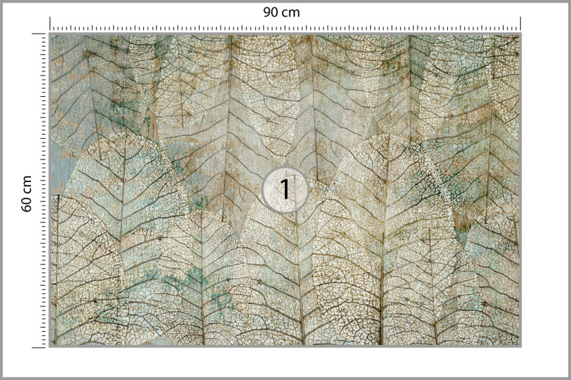 Fototapeta Liście W Stylu Retro 90x60cm