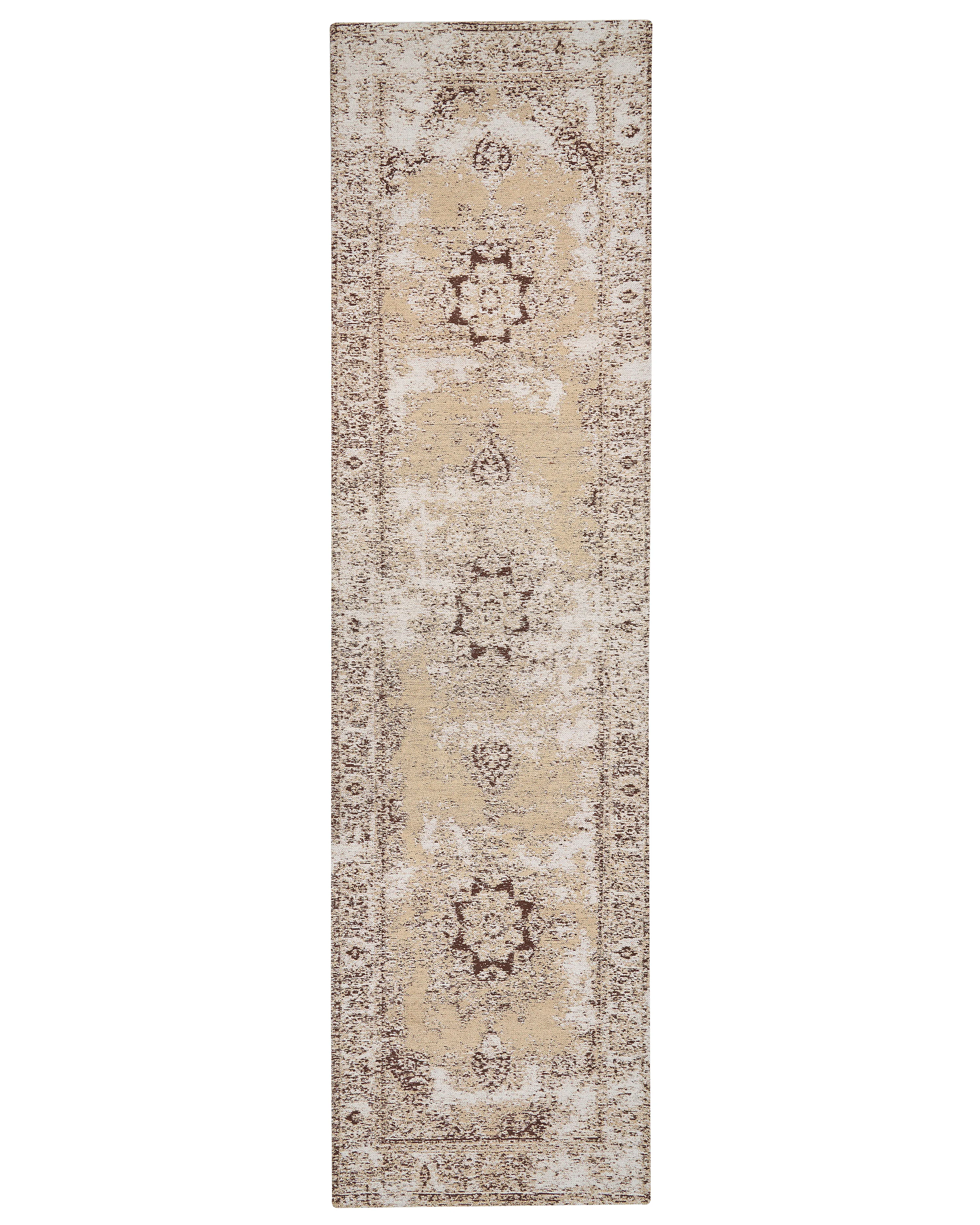 Rug ALMUS Brown 80 x 300 cm Cotton
