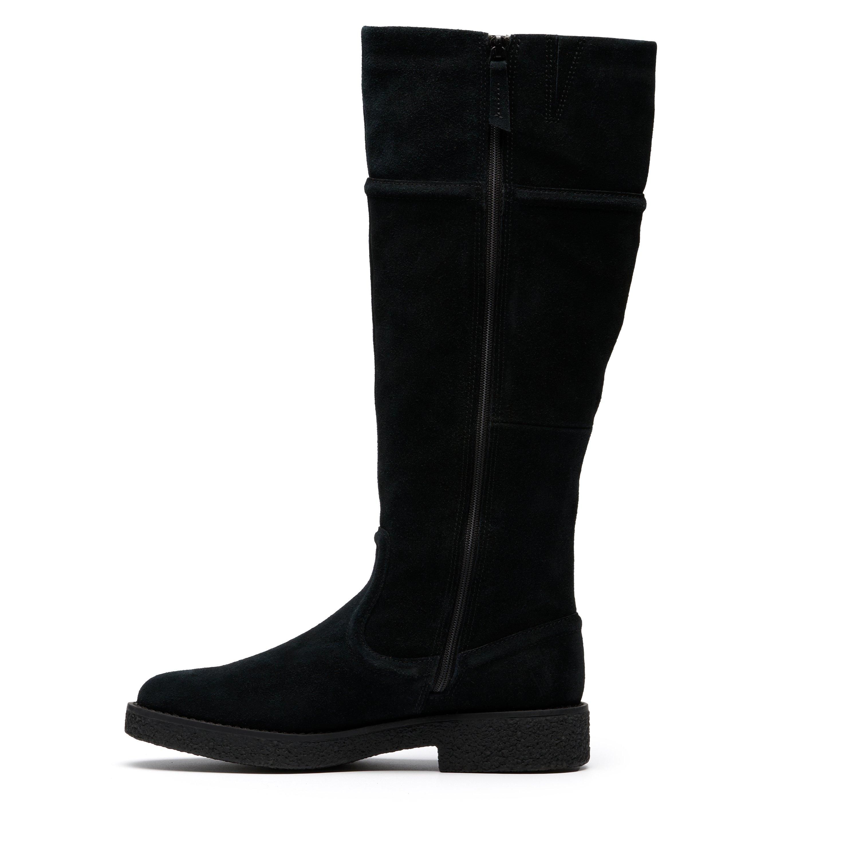 Clarks Nella Hi Black Suede Knee High Boots