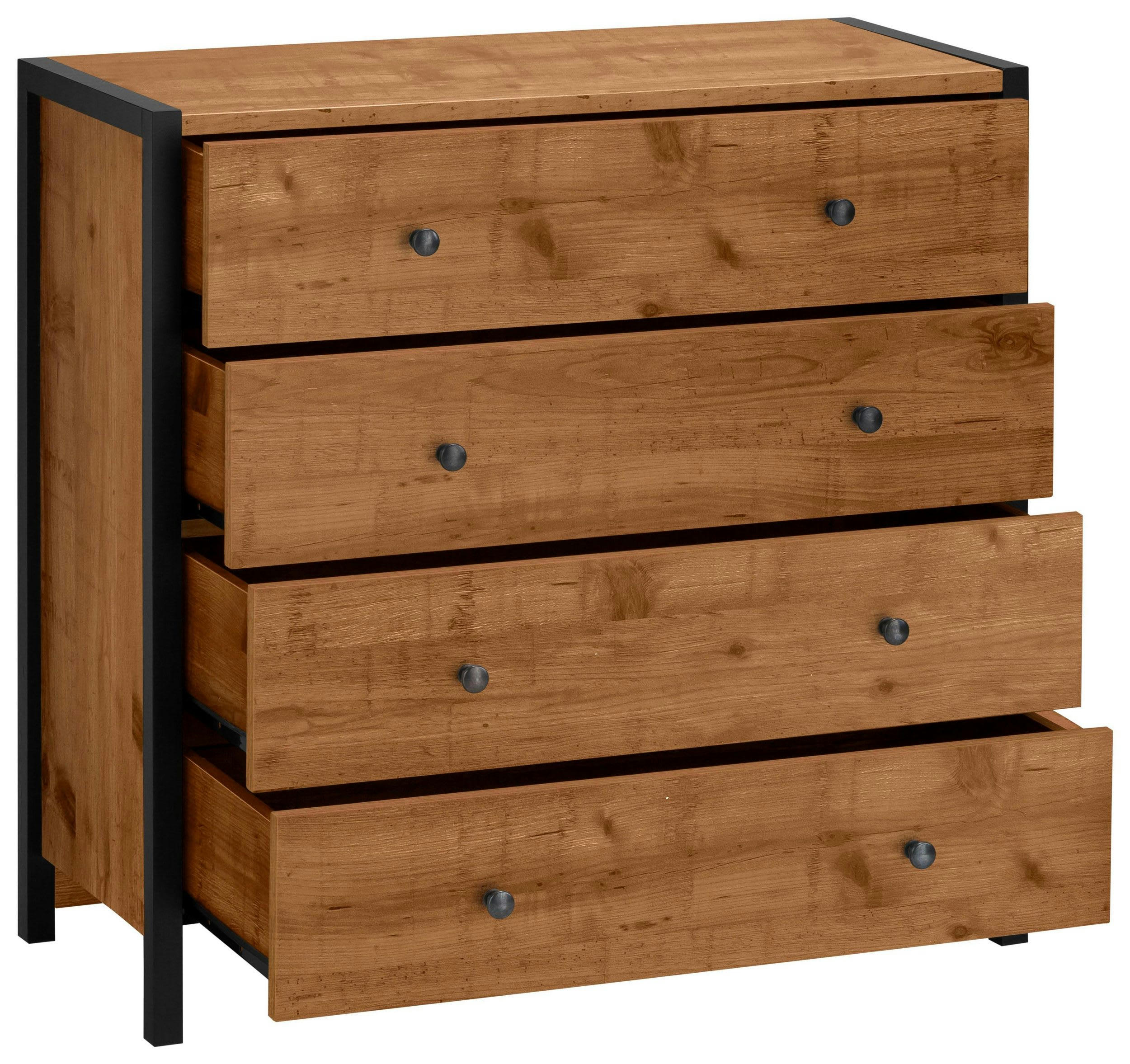 CHRIS - Commode avec 4 tiroirs effet chêne