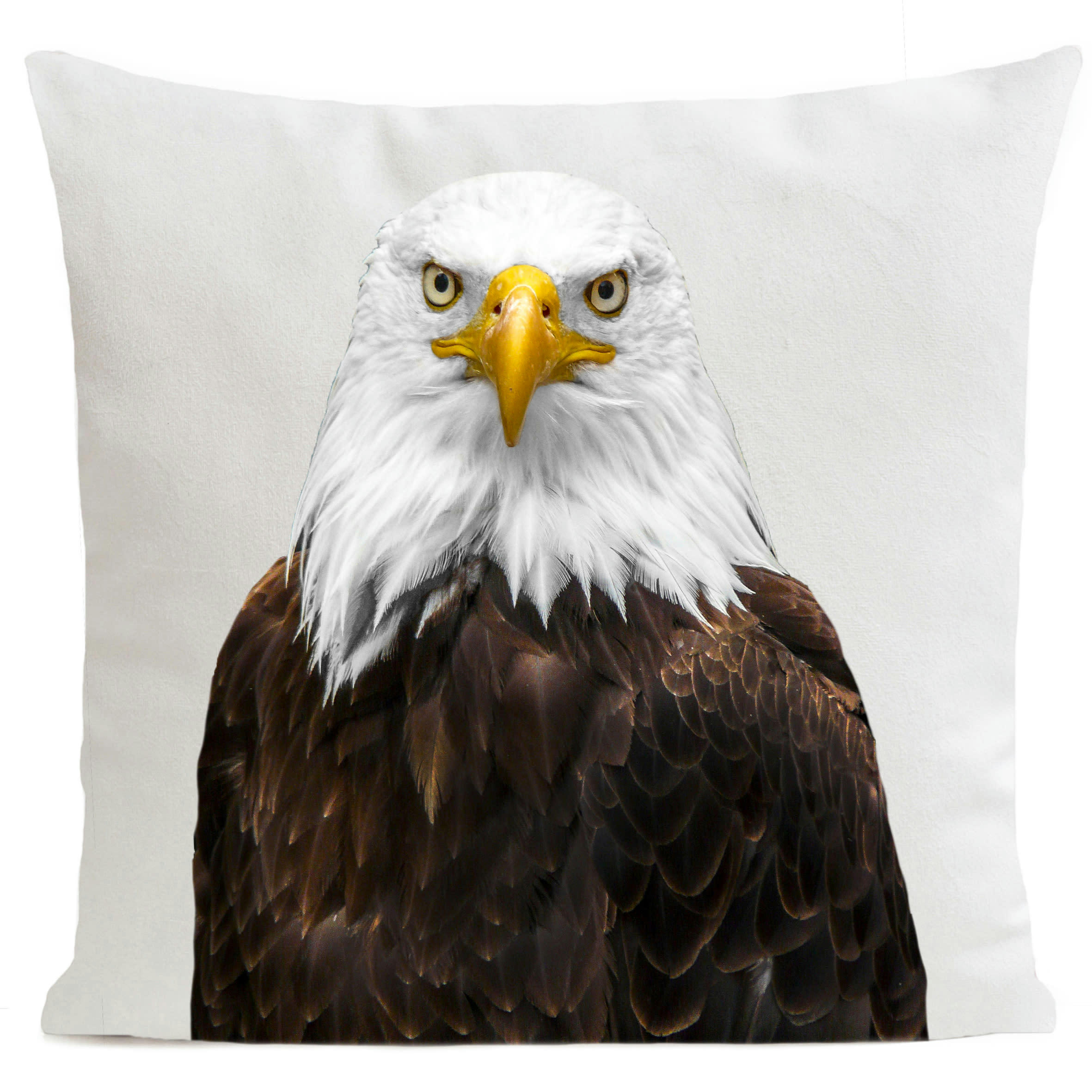 - Coussin oiseau aigle suédine blanc 40x40cm