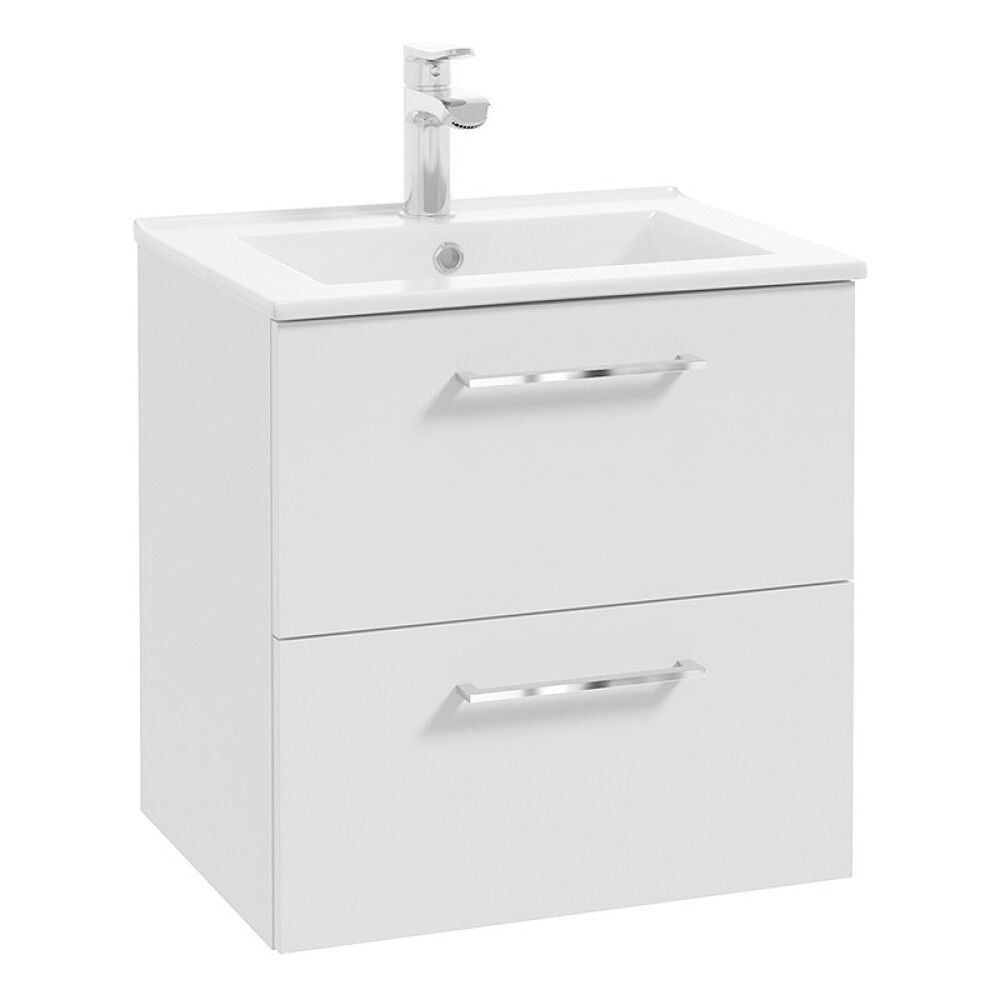 SERVANTSKAP RIVA AGNES MED TO SKUFFER 50CM HVIT MATT