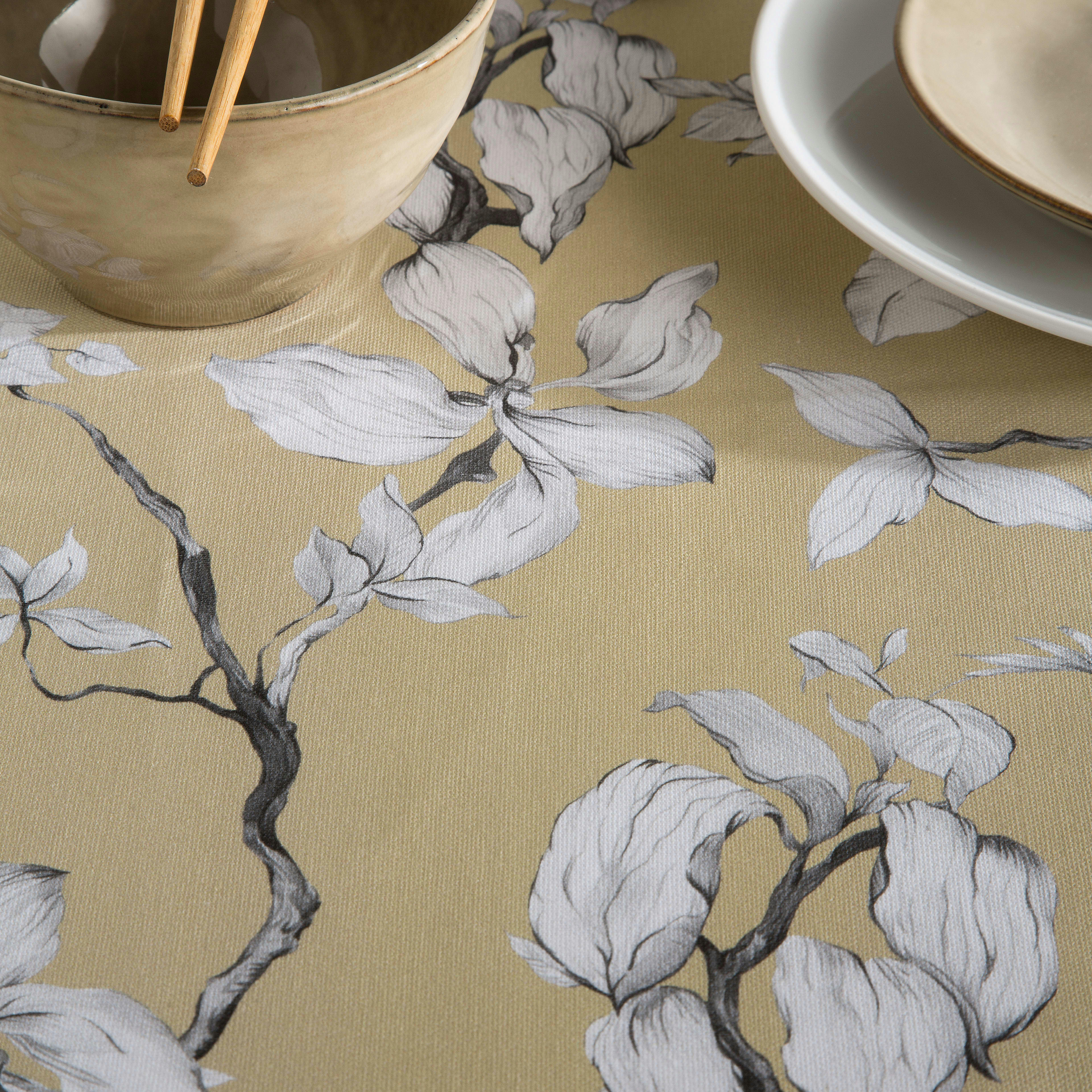 FRED CAMEL - Nappe en coton biologique antitâche imprimée beige 140x240 cm