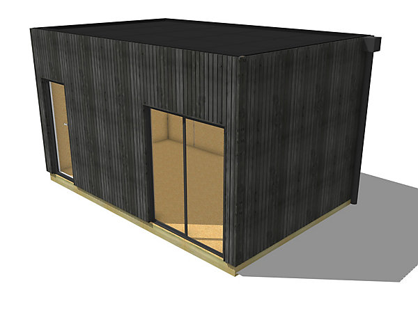 Bureau de jardin 4 saisons en bois 5,5 x 3,5 x 3,2 m / isolation RE2020 avec plancher isolé