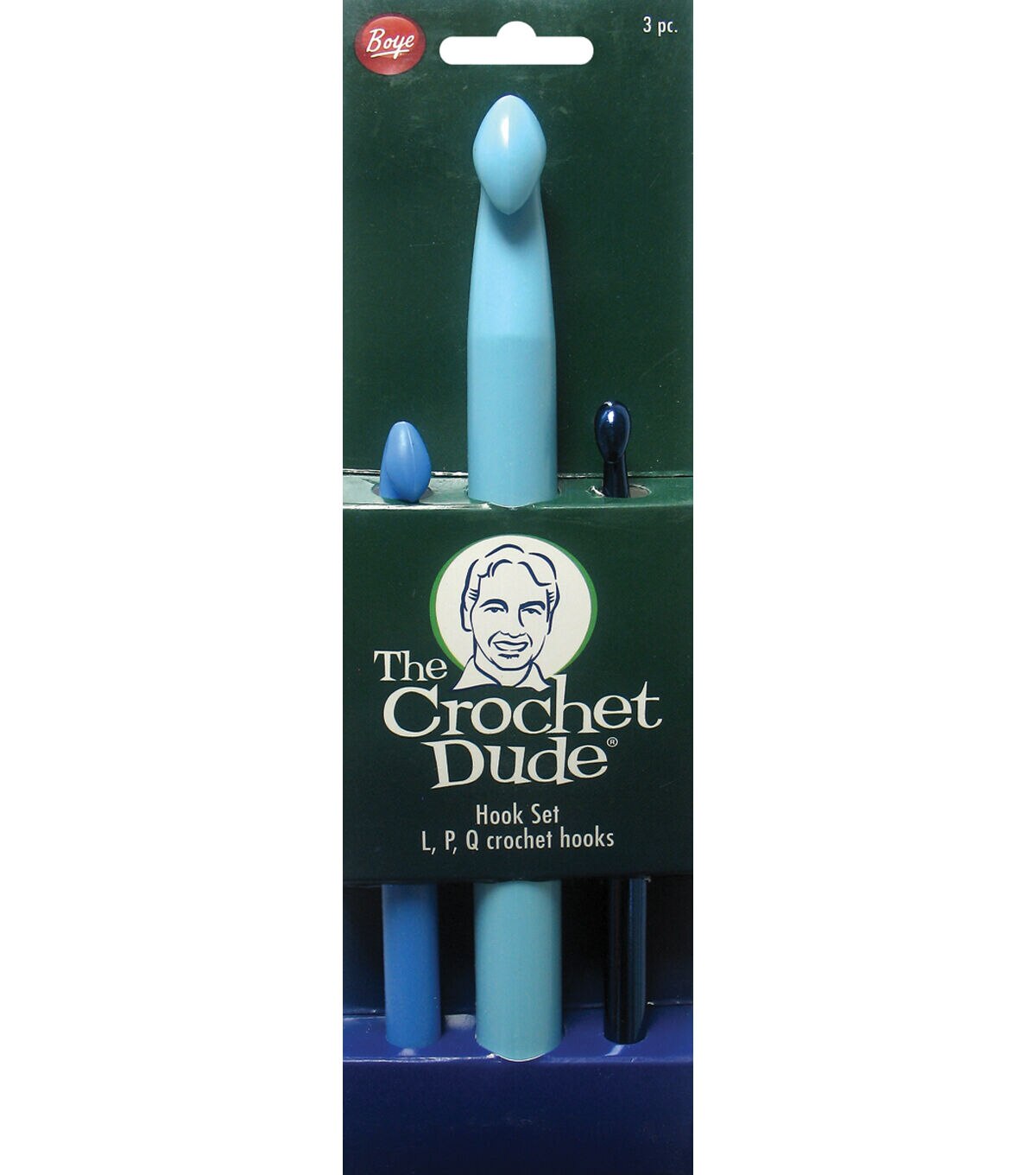 Boye Crochet Dude Plastic Hook Set-Sizes L, P, & Q