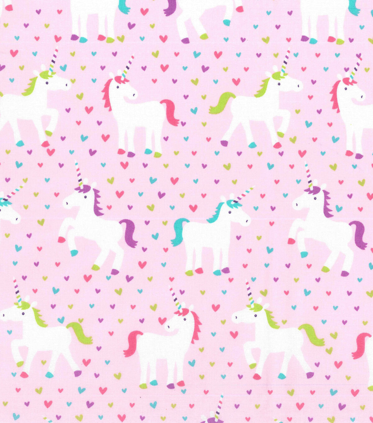 Novelty Cotton Fabric 43 Unicorns & Hearts
