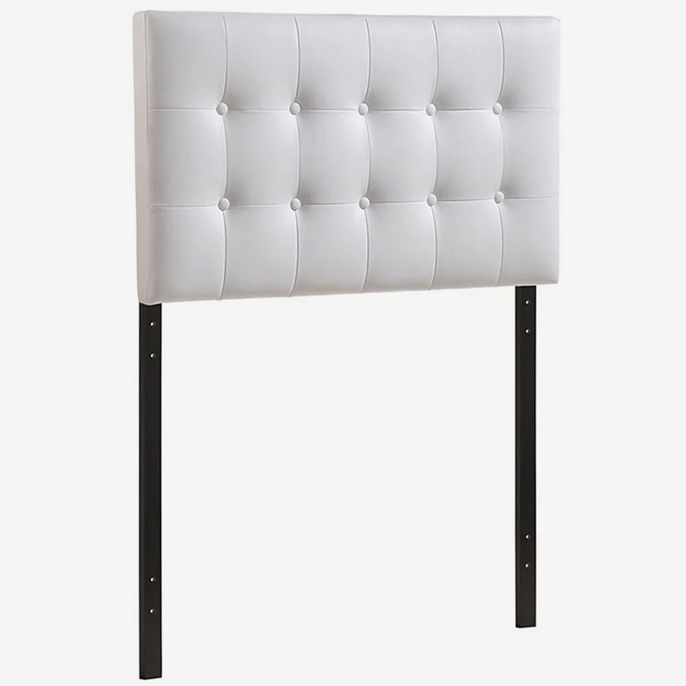 Heritage Stylish White Upholstered Twin Size Headboard