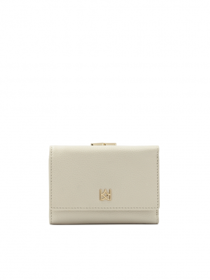 Cream small leather wallet
