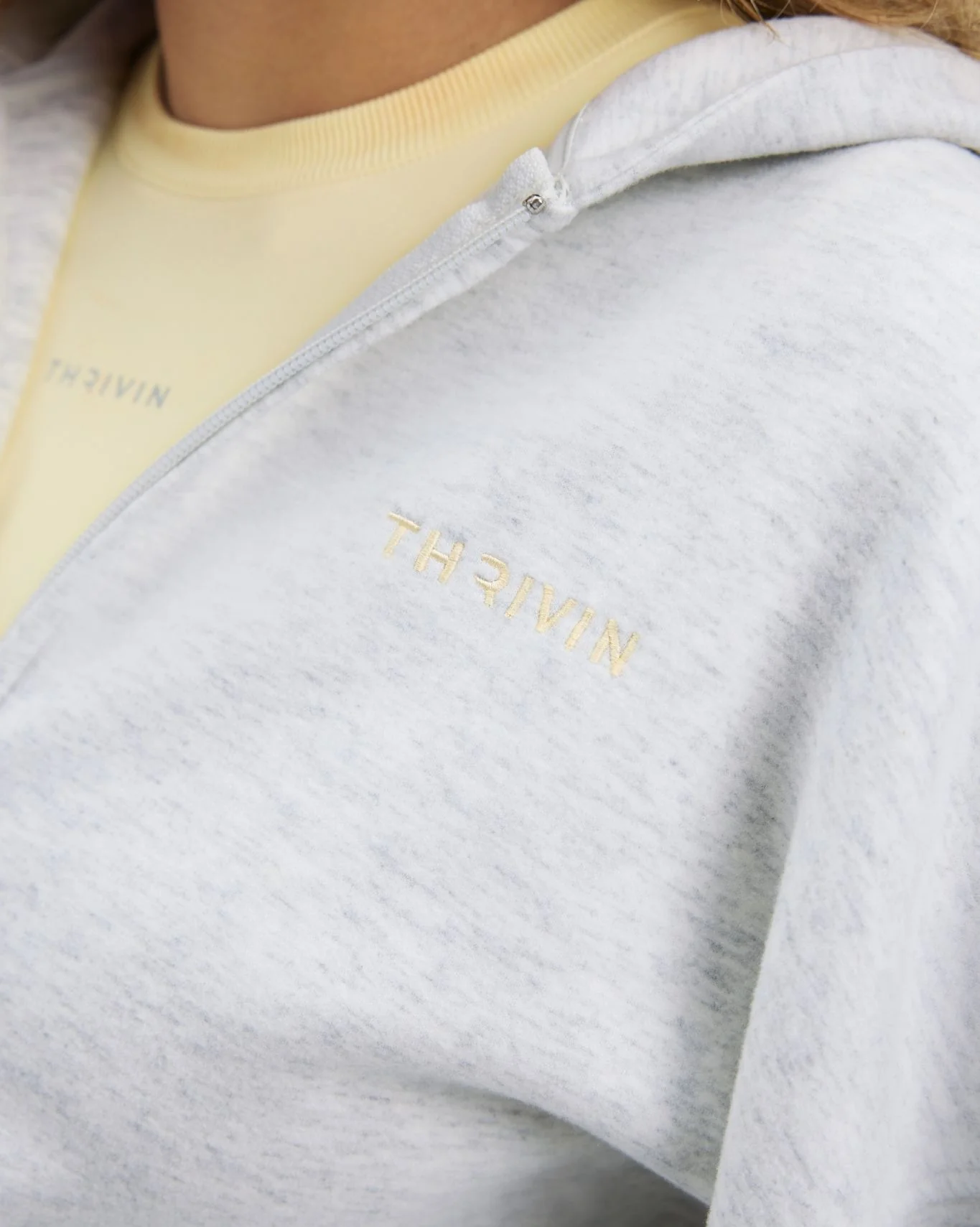 Jersey Stripe Zip Up Jacket | Marl