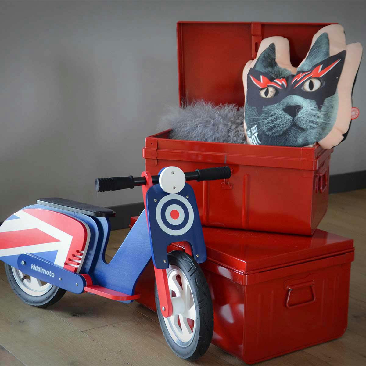 - Lot de 2 coffres en métal habitat rouge