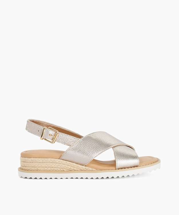 Lemesos Gold - Low Raffia Wedge Sandals