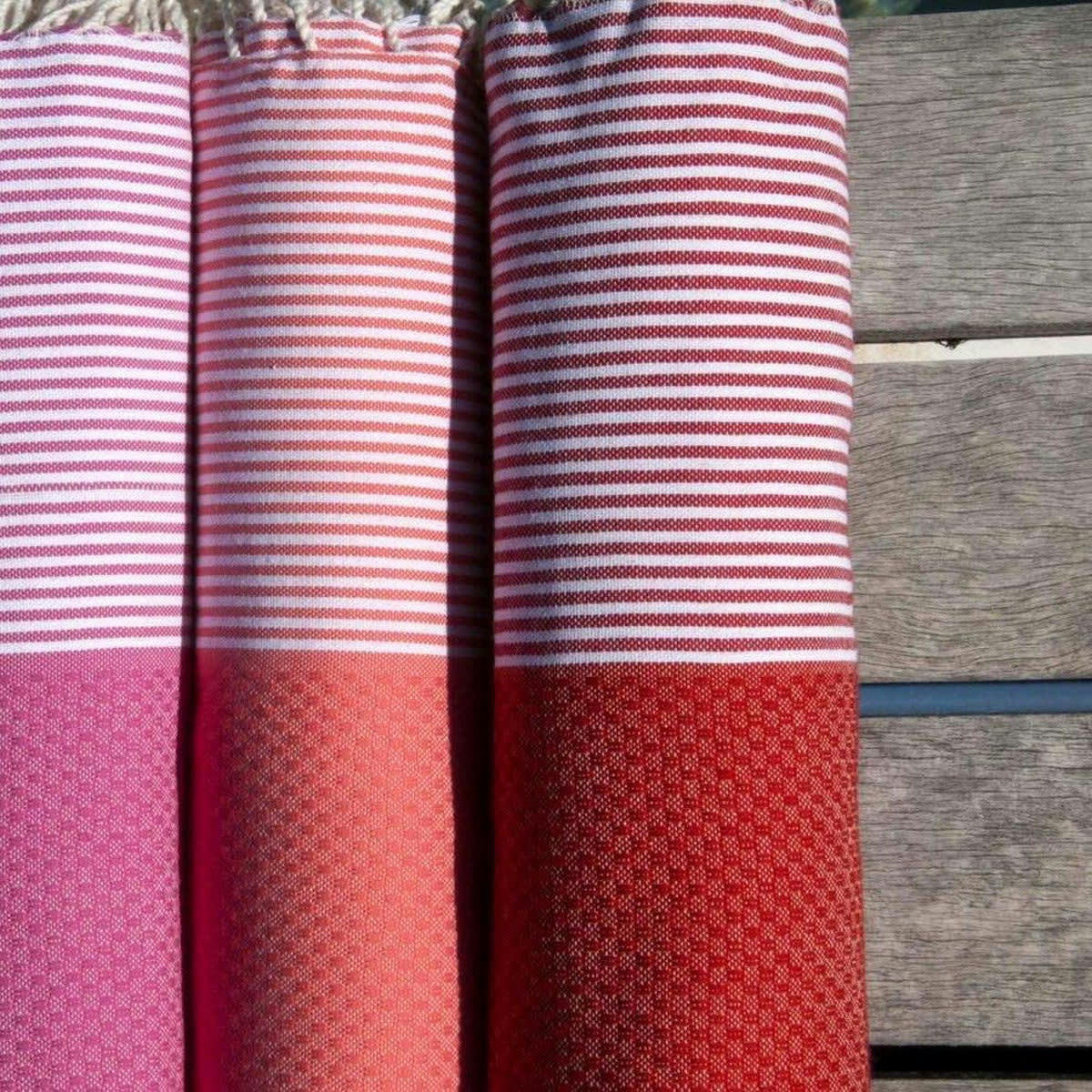 IBIZA - Fouta coton  100x200 rouge