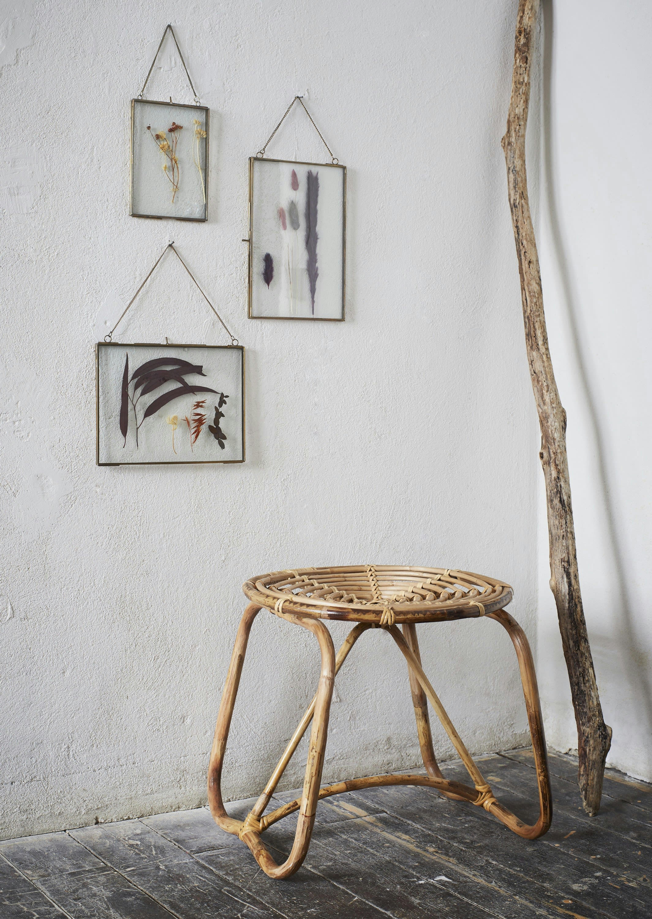 REINA - Tabouret en bambou beige