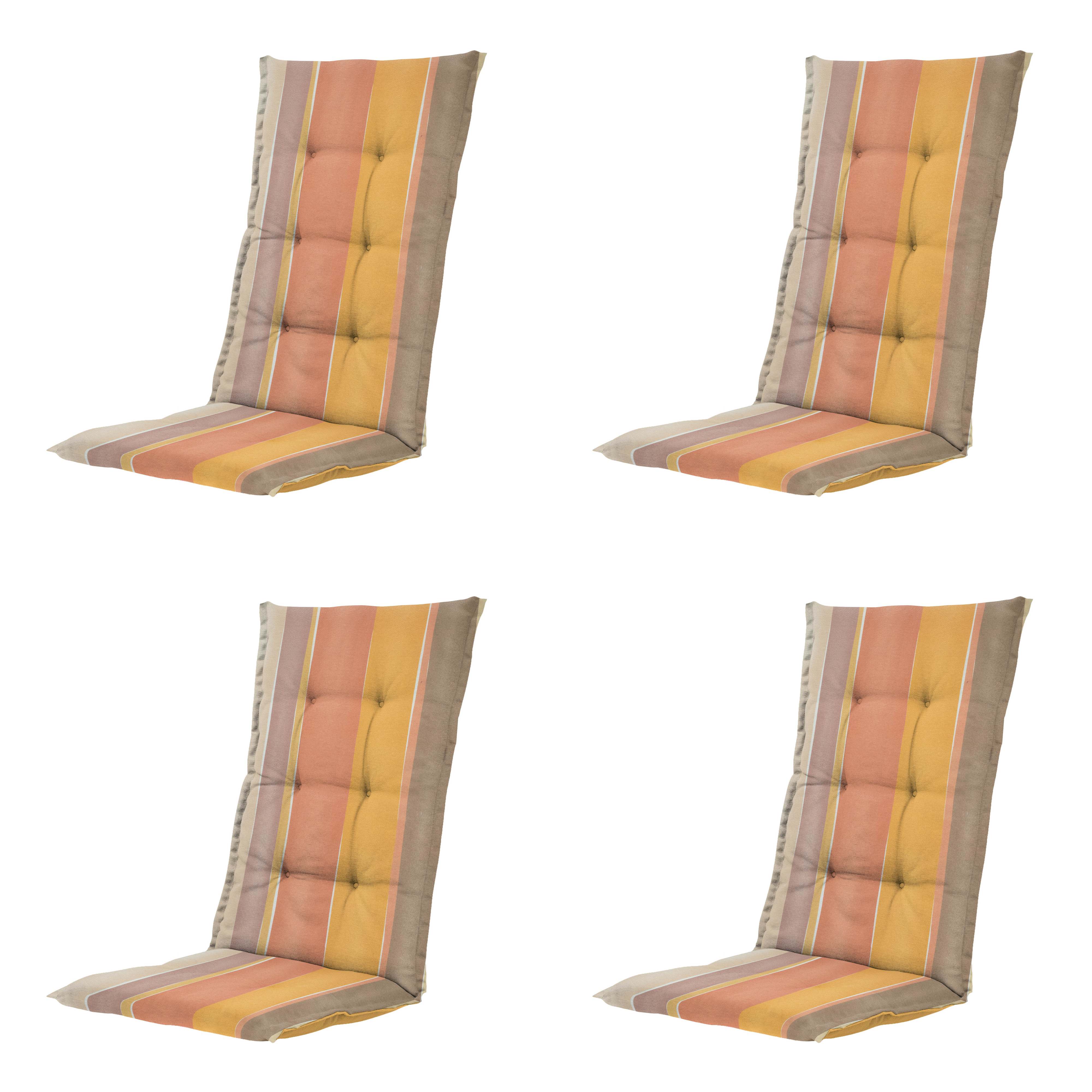 Madison tuinstoelkussen hoge rug Nox - mulitkleur - 123x50x5cm - set van 4