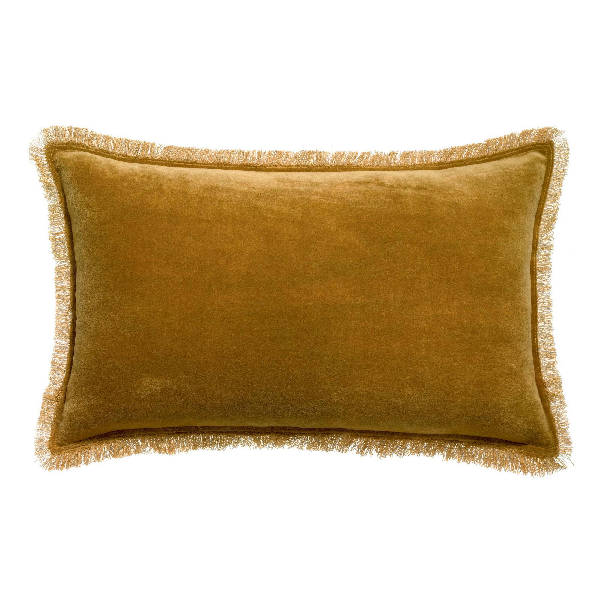 FARA - Coussin uni  en coton bronze 30 x 50