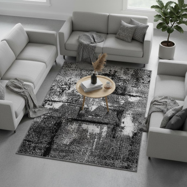 Dywan nowoczesny szary do salonu pokoju 016 - 160x220 cm - modny solidny
