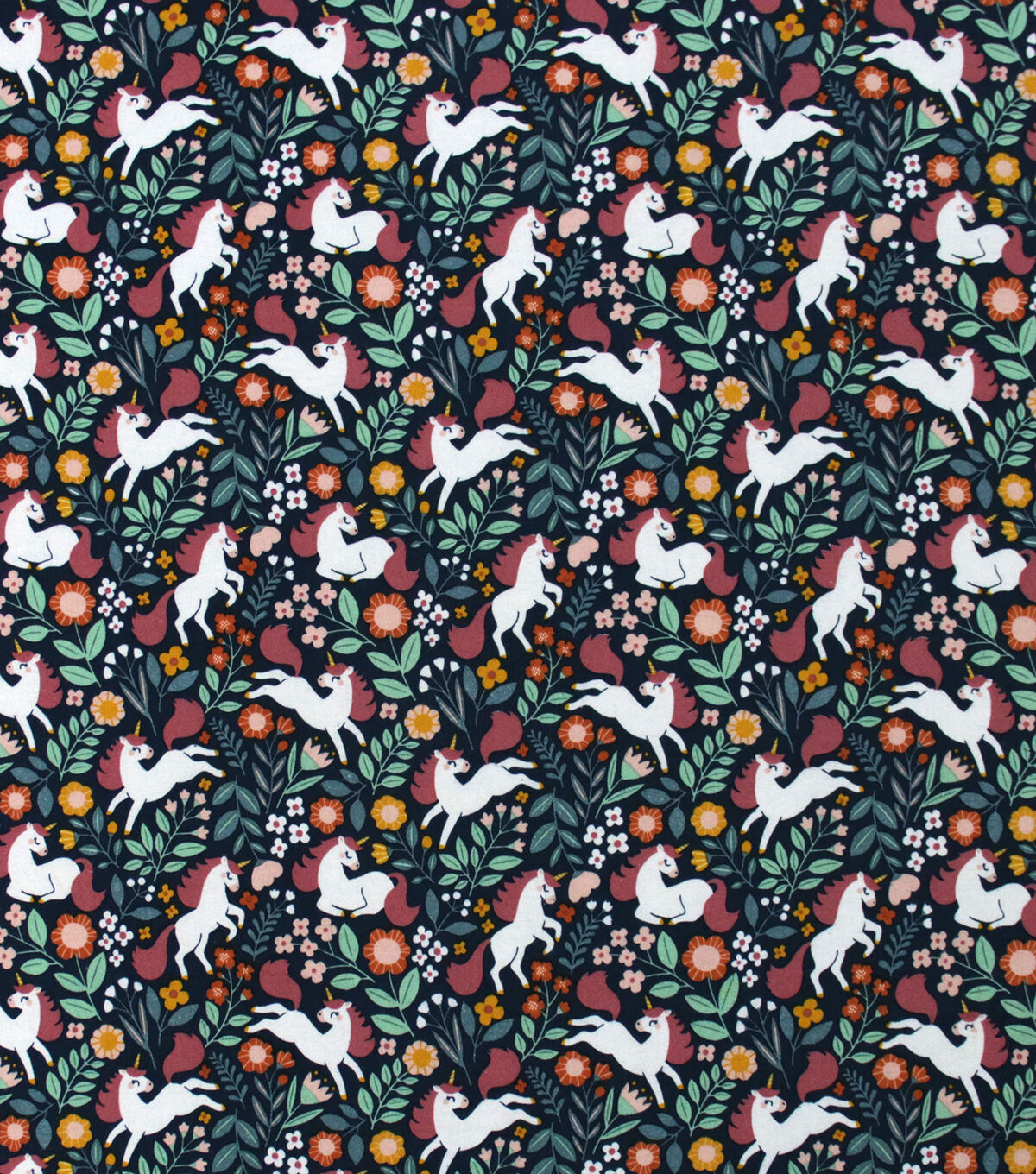 Unicorn Floral Super Snuggle Flannel Fabric