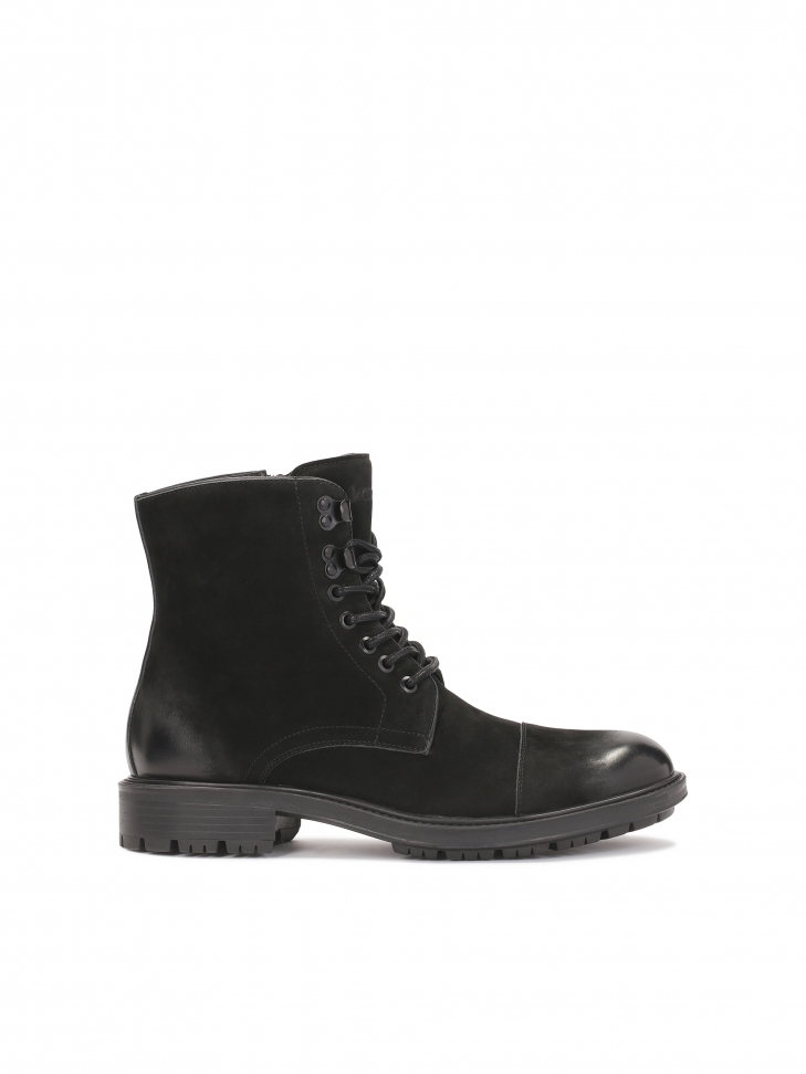 Nubuck boots with tied upper