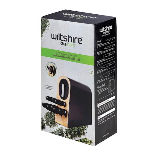 Wiltshire Staysharp Knife Block 6 Piece Triple Rivet Knives 6Pc