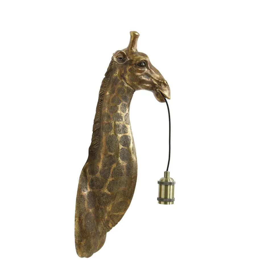 Wandlamp Giraffe - Antiek Brons - 20.5x19x61cm