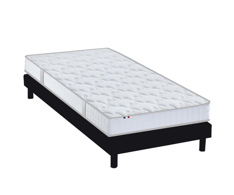 ENSEMBLE KIT CIRRUS - Matelas Mousse Haute Résilience + Sommier Kit Anthracite 90x190