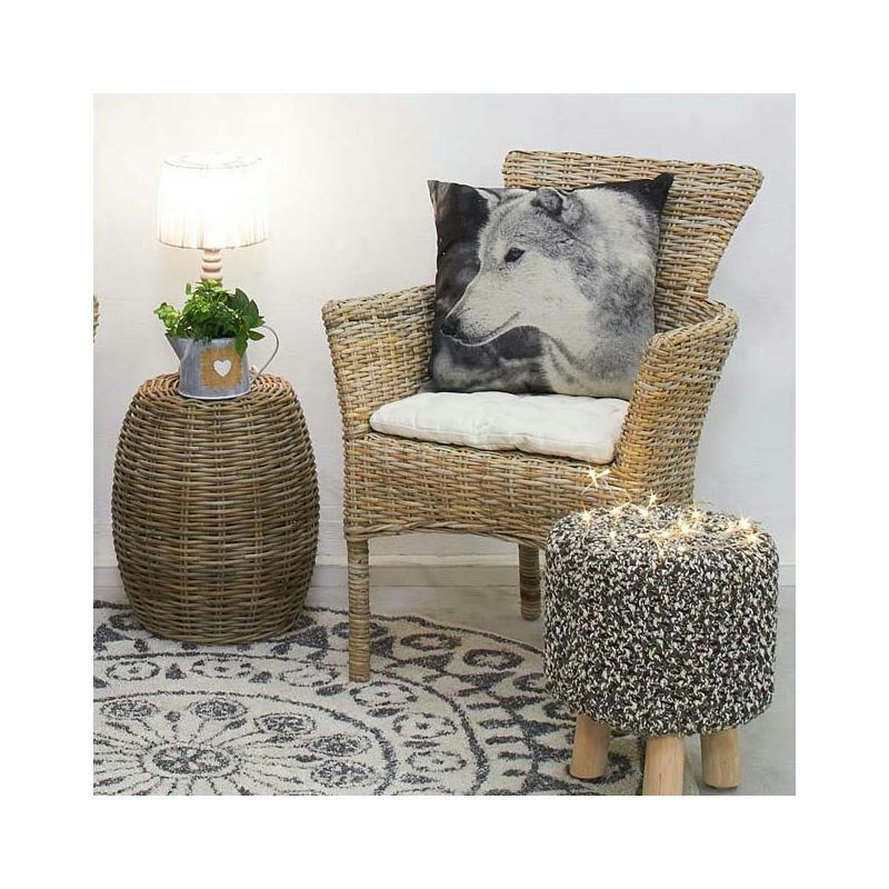 - Tabouret bas en coton