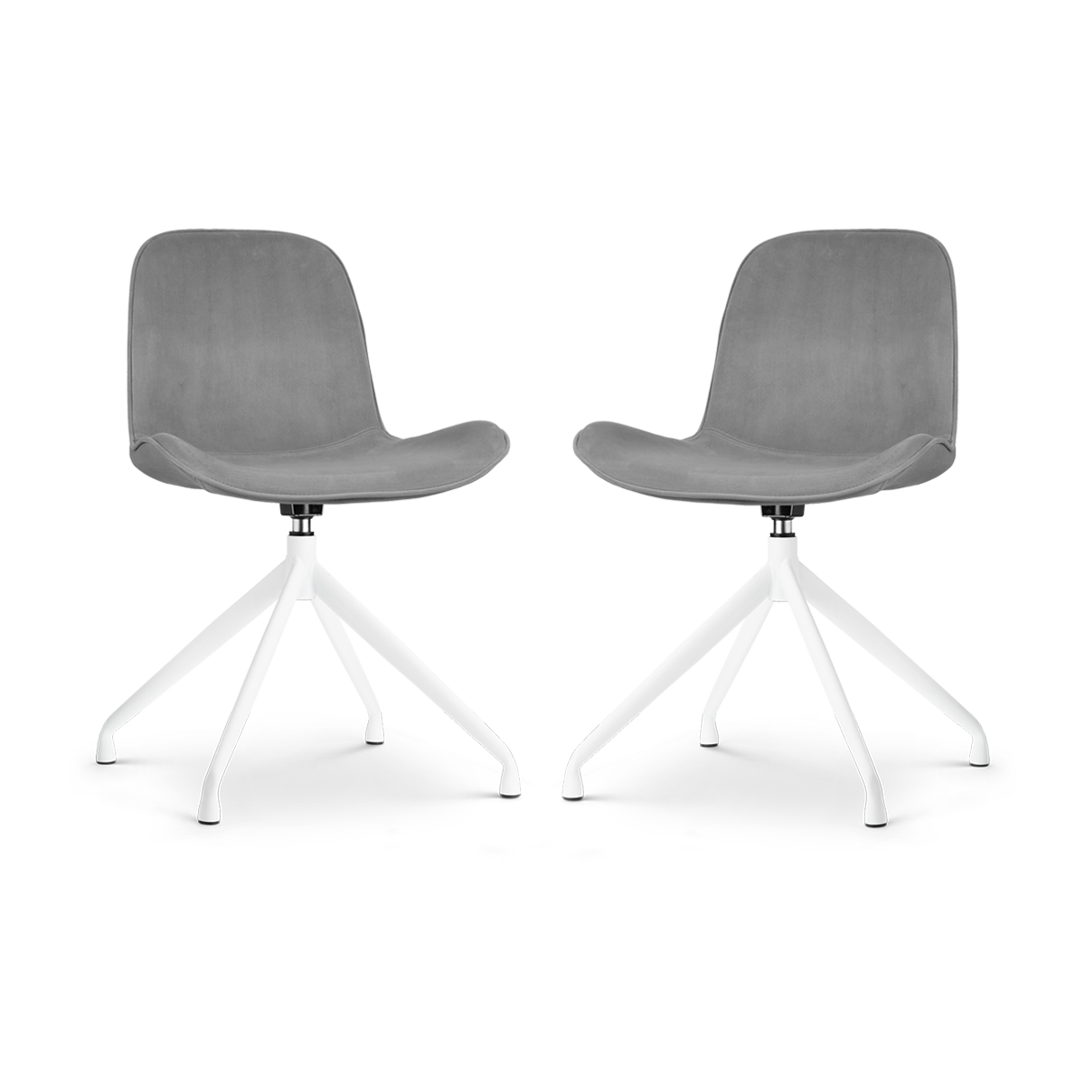 Nolon Nola-Fé Draaibare Eetkamerstoelen Set van 2 Velvet Grijs - Wit