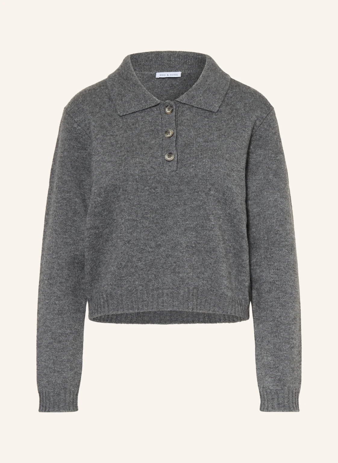 MRS & HUGS Strick-Poloshirt mit Cashmere