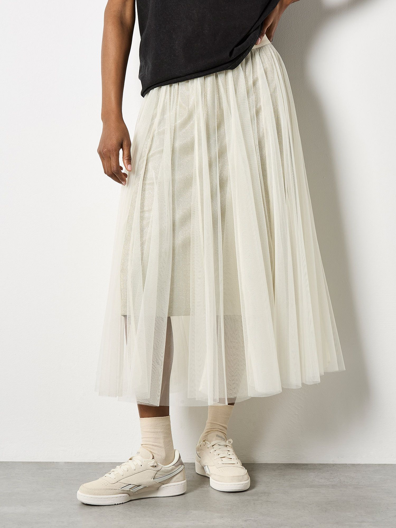 Apricot Sparkle Mesh Tulle Skirt