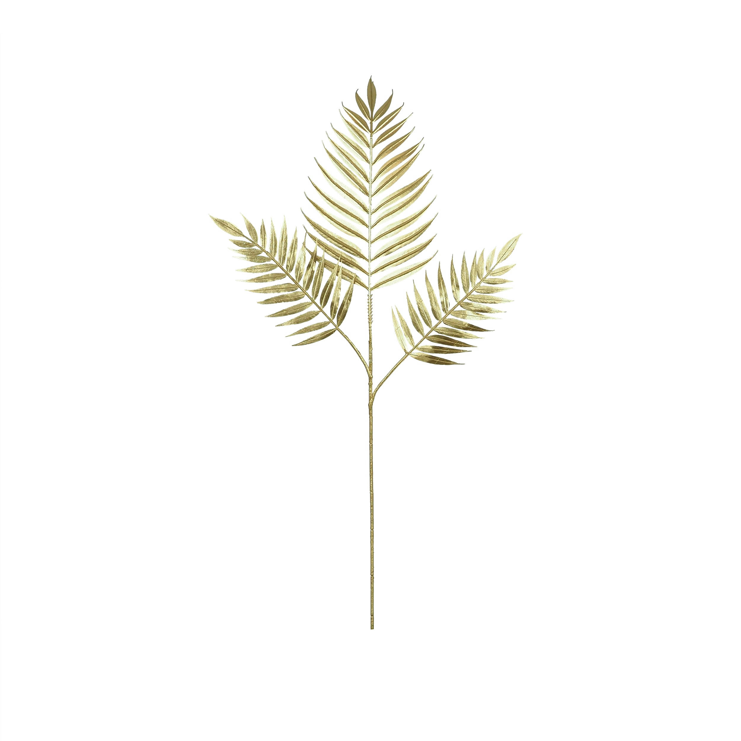 - Tige de fougère artificielle dorée 85cm lot de 3