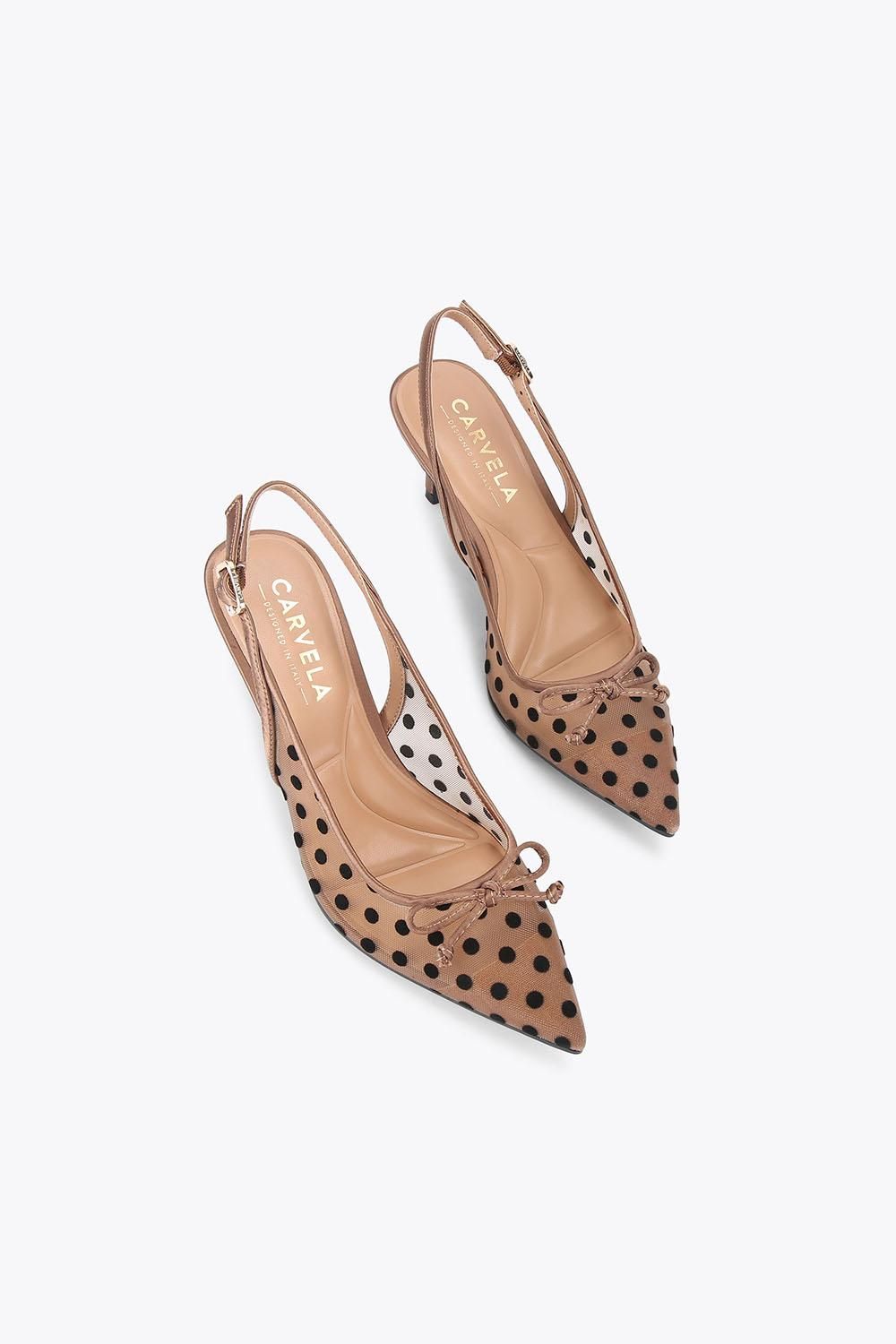Carvela Positano Sling Low' Fabric Heels