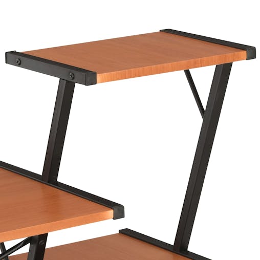 NNEVL Desk with Shelf Black and Brown 116x50x93 cm