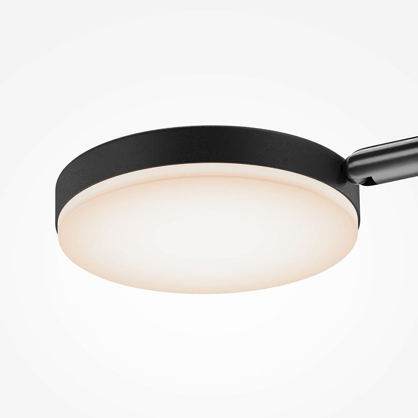 Suspension noire LED – bras articulés avec 4 ampoules OCALA