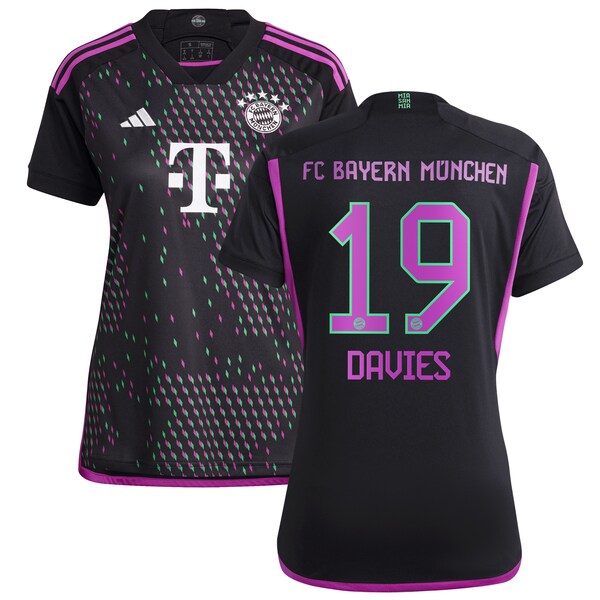 Alphonso Davies Bayern Munich adidas Women's 2023/24 Away Replica Player Jersey - Black/White