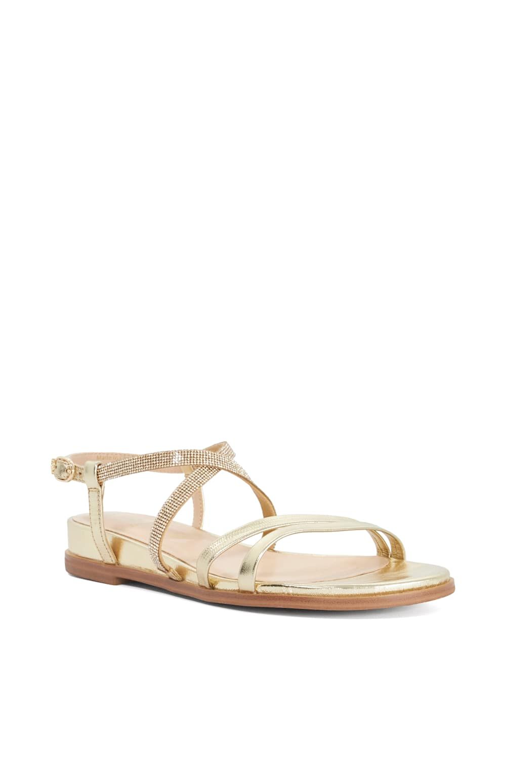 Dune London Wide Fit 'Lexia' Leather Sandals