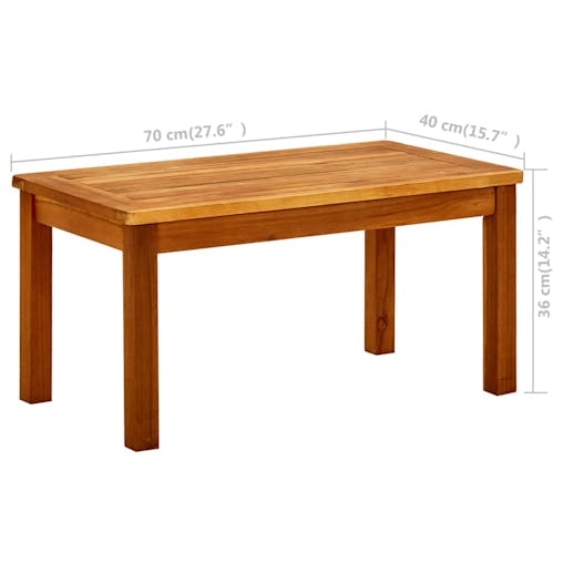 NNEVL Garden Coffee Table 70x40x36 cm Solid Acacia Wood