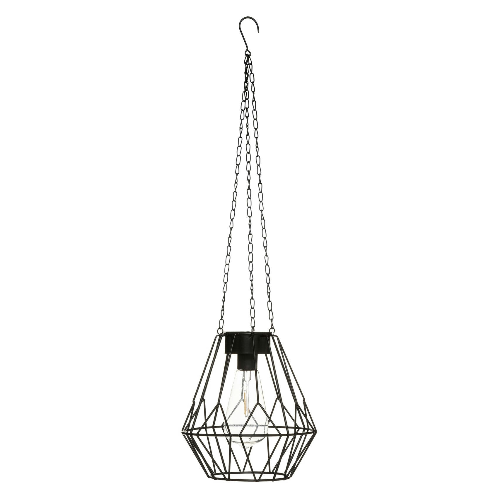 - Suspension solaire et filaire métal noir h 20.5 cm