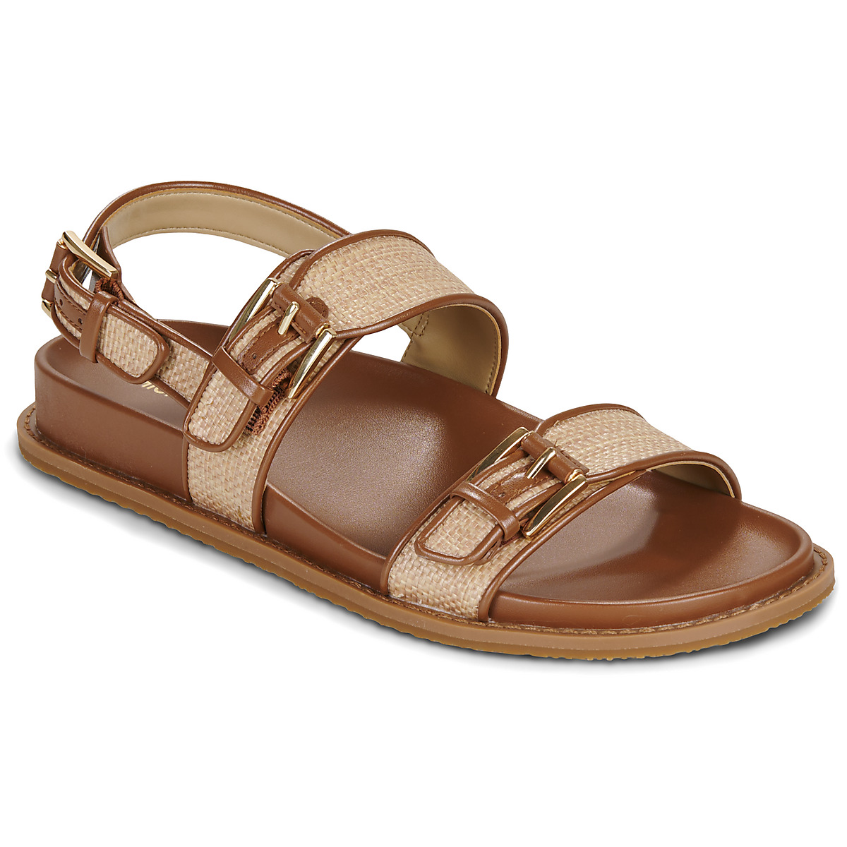 MICHAEL Michael Kors - NIA FLAT SANDAL - Raffia / Cognac