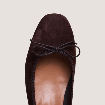 Ballerines à talonsen velours marron | DADOU