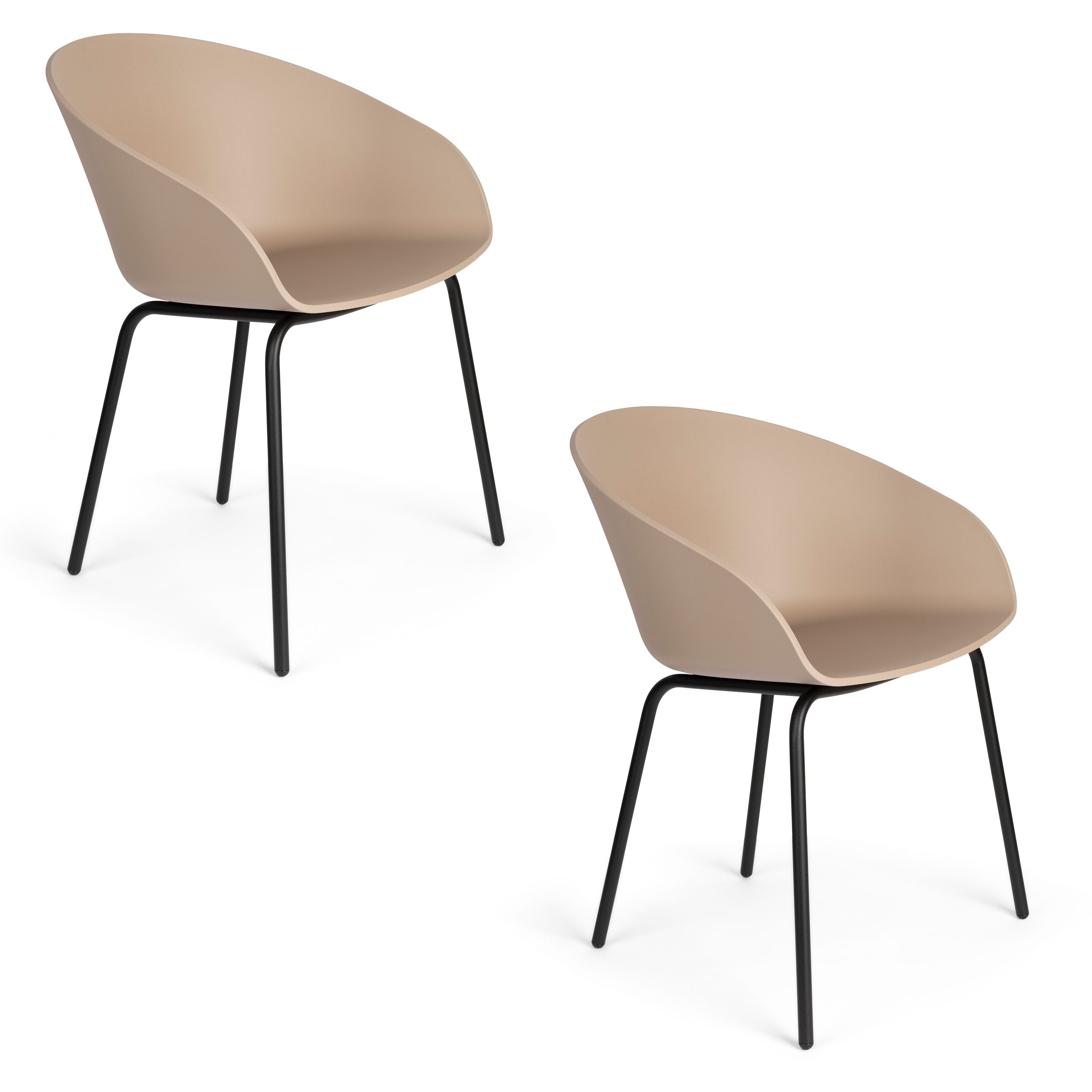 Zuiver Void Eetkamerstoelen Beige/ Bruin - Set van 2