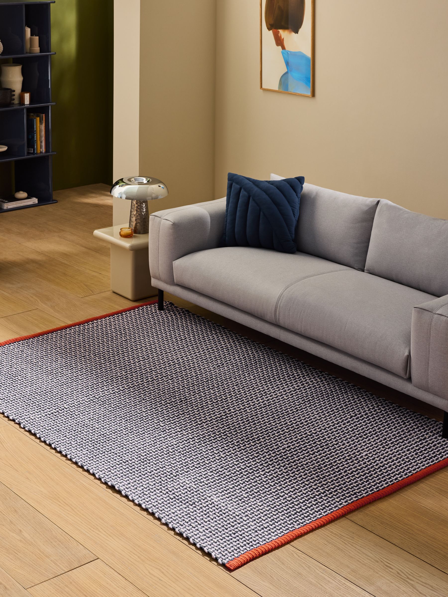 Haden Textured Flatweave Rug in Blue