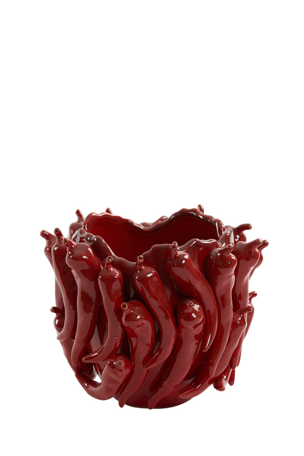 Light & Living vaas PEPPER - 25.5x24.5x20.5cm - rood