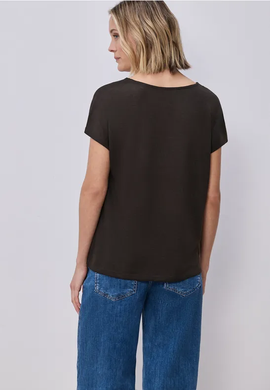 Dropped Shoulder Shirt im Leinen-Look