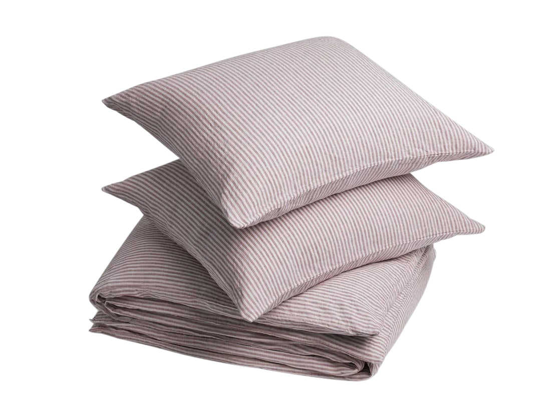 Yumeko dekbedovertrek gewassen linnen rose stripe 240x220   2/60x70