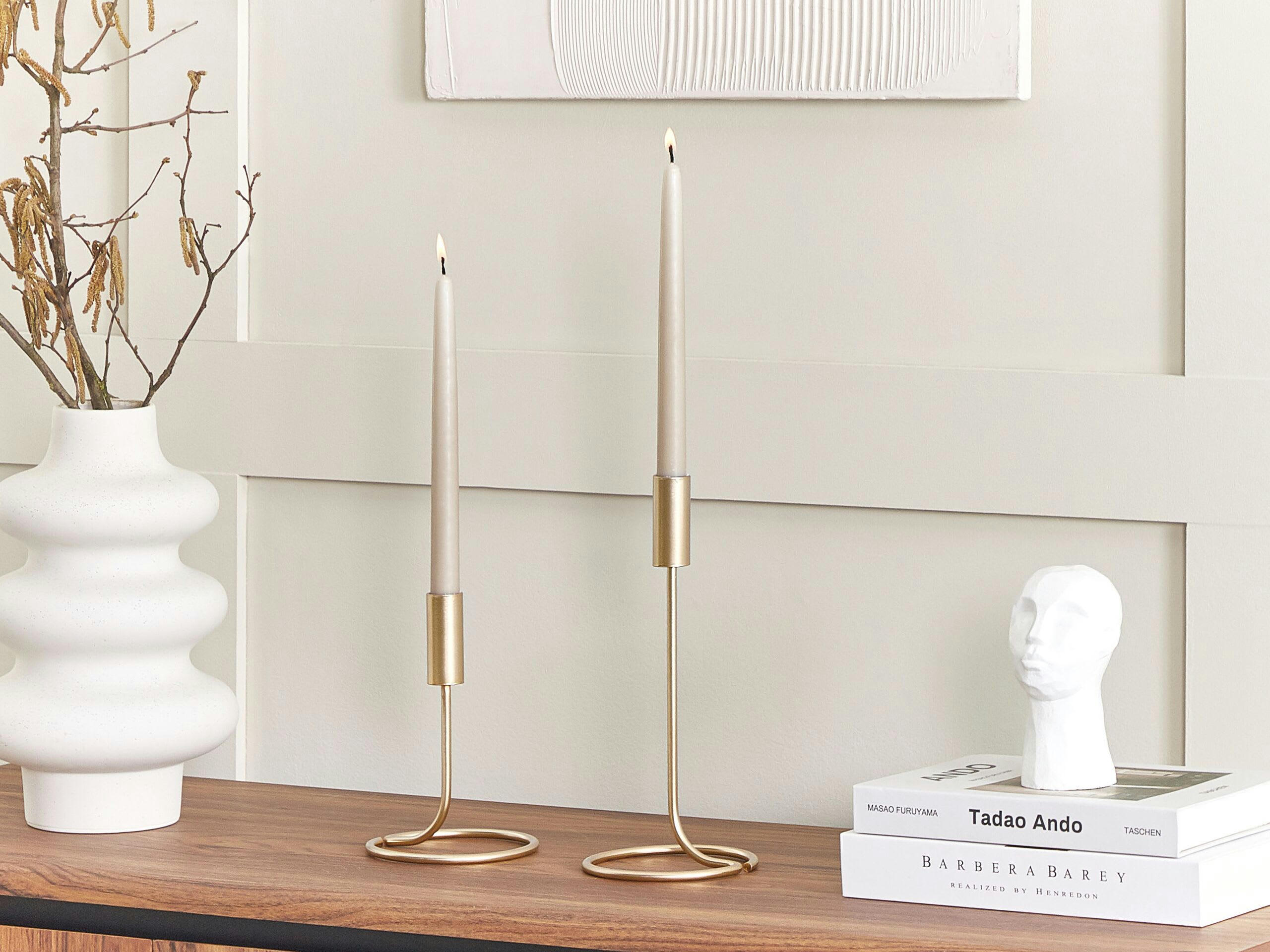 BUNYU - Set de 2 chandeliers en acier doré