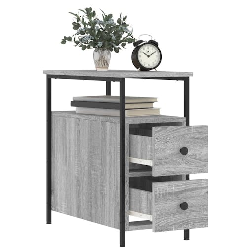 NNEVL Bedside Cabinets 2 pcs Grey Sonoma 30x60x60 cm Engineered Wood